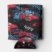 Abstracte auto's, grunge kinderachtig patroon. blikjeskoeler (Achterkant)