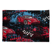 Abstracte auto's, grunge kinderachtig patroon. kussensloop (Achterkant)