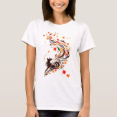 Abstracte Autumn Fox Art Design T-shirt (Voorkant)