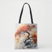 Abstracte Autumn Tree Ink schilderij Tote Bag (Voorkant)