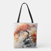 Abstracte Autumn Tree Ink schilderij Tote Bag (Achterkant)