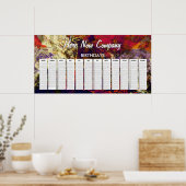 Abstracte avond rood, crème & middernacht wervelin poster (Keuken)