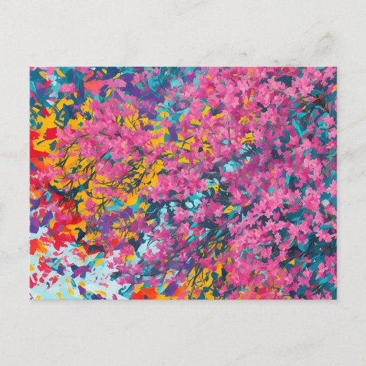 Abstracte Azalea Wildflowers Briefkaart (Voorkant)