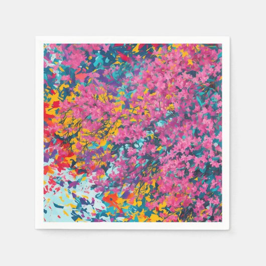 Abstracte Azalea Wildflowers Servet (Voorkant)