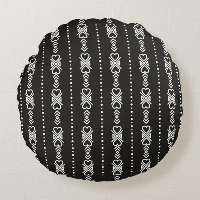 Abstracte aztec harttextuur rond kussen (Voorkant)