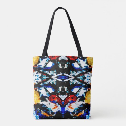 Abstracte Azteekse bloemen Tote Bag (Achterkant)