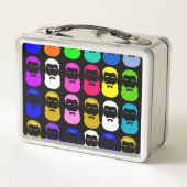 Abstracte Baarden Metalen Lunchbox (Achterkant)