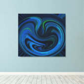 Abstracte Baarmoeder Van Blauwe Ingepakte Canvas P Afdruk (Insitu (Houten vloer))