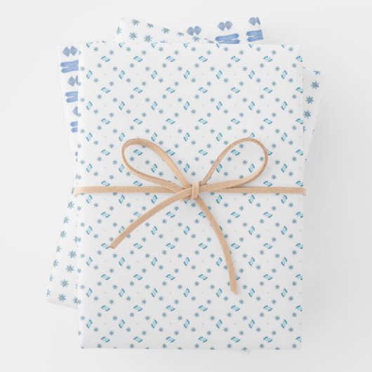 Abstracte Baby Blues Inpakpapier Vel (In situ)