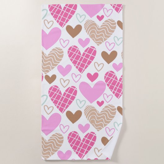Abstracte badhanddoek voor harten (Voorkant)