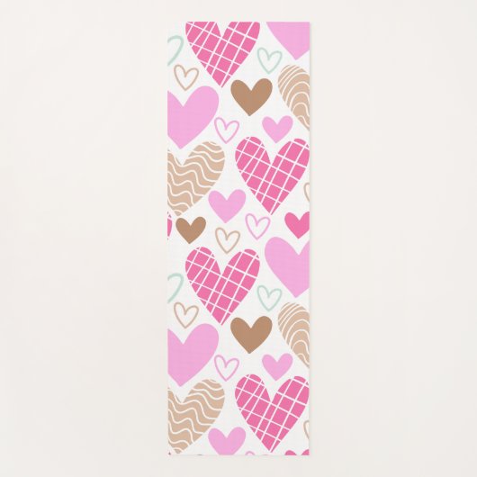 Abstracte badhanddoek voor harten yogamat (Voorkant)