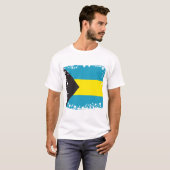 Abstracte Bahamasvlag, Bahamaanse kleuren, T-shirt (Voorkant volledig)
