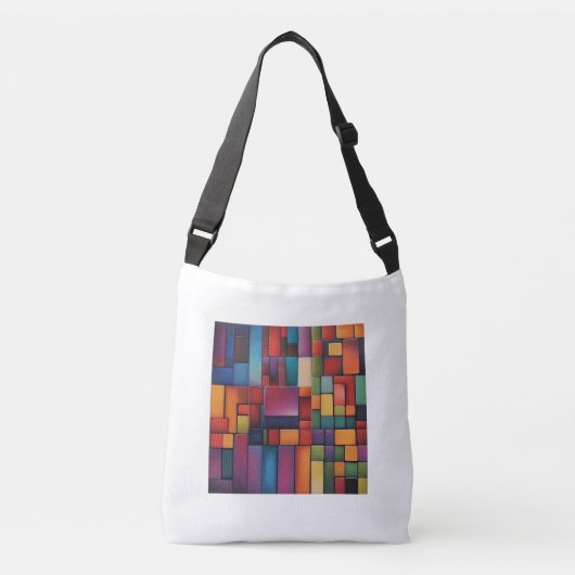 Abstracte bakstenen crossbody tas (Voorkant)