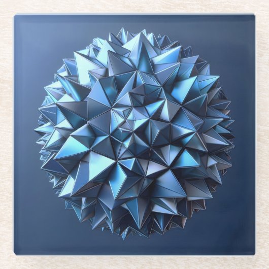 abstracte bal van onregelmatige piramides glazen onderzetter (Voorkant)