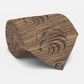 Abstracte Bald Eagle Wood Caring Stropdas (Opgerold)