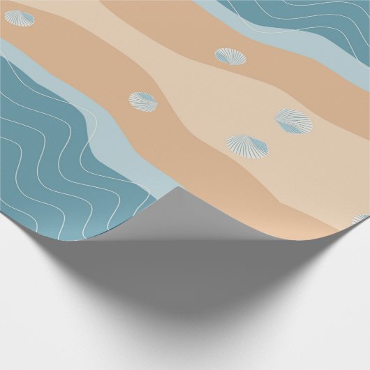 Abstracte balkkanaal met golflengte blauw zand cadeaupapier (Hoek)