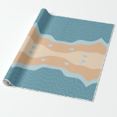 Abstracte balkkanaal met golflengte blauw zand cadeaupapier (Uitgerold)