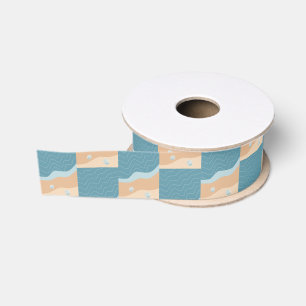Abstracte balkkanaal met golflengte blauw zand grosgrain lint