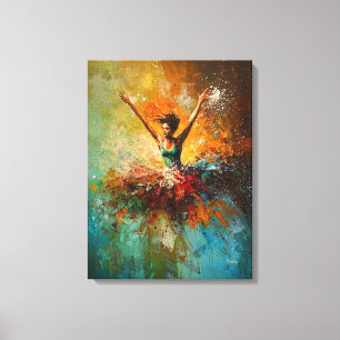 Abstracte Ballerina Dans Kunst Canvas Afdruk