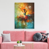 Abstracte Ballerina Dans Kunst Canvas Afdruk (Insitu (Woonkamer))