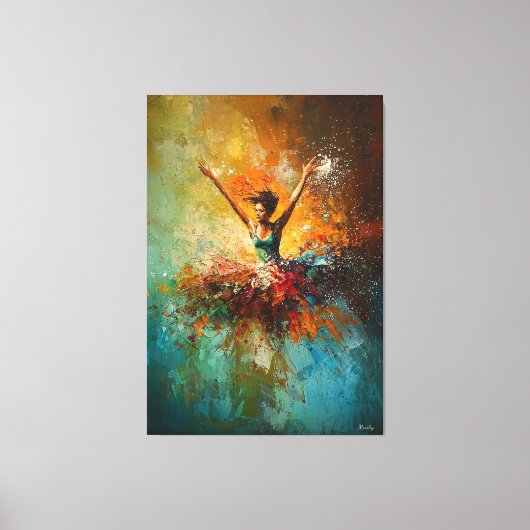 Abstracte ballerina danskunst canvas afdruk (Voorkant)