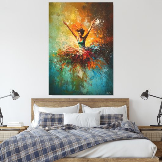 Abstracte ballerina danskunst canvas afdruk (Insitu (Slaapkamer))