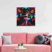 Abstracte Balletdanser Kunst Canvas Afdruk (Insitu (Woonkamer))