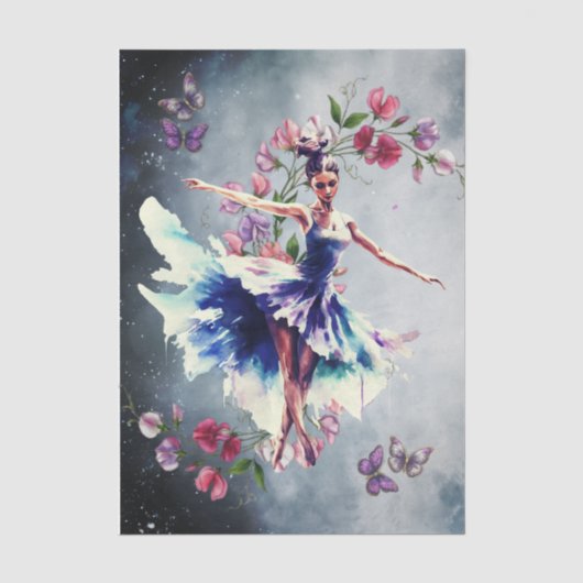 Abstracte Balletdanser Kunst Collage Decoupage Tissuepapier (Voorkant)