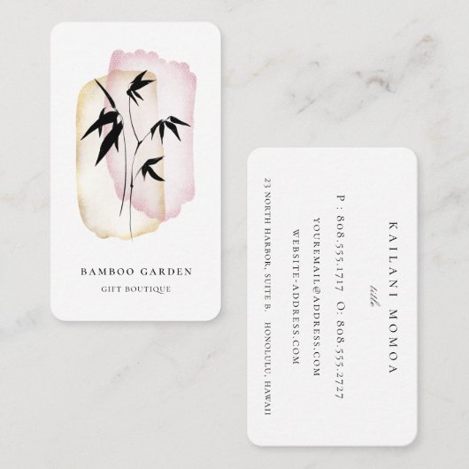 Abstracte Bamboe-Logo Visitekaartje (Voorkant / Achterkant)