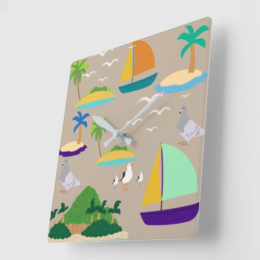 Abstracte band vierkante klok (Hoek)