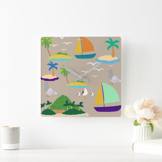 Abstracte band vierkante klok (Huis)