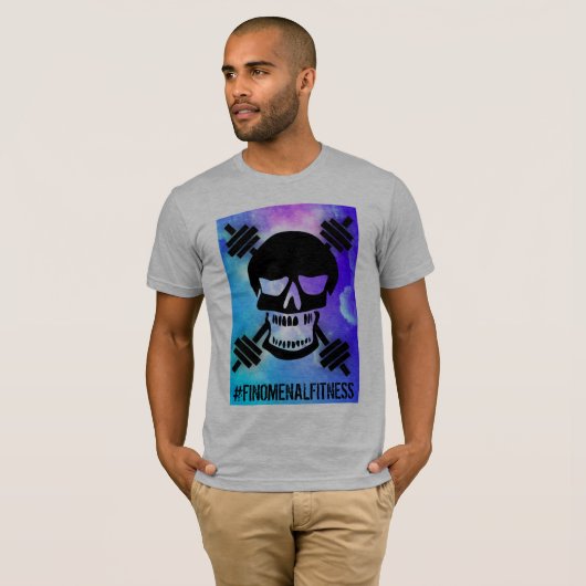 Abstracte Barbell Skull T-shirt (Voorkant volledig)