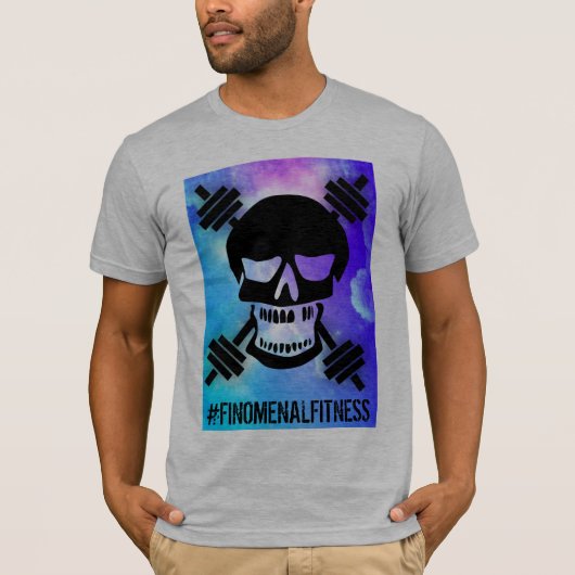 Abstracte Barbell Skull T-shirt (Voorkant)