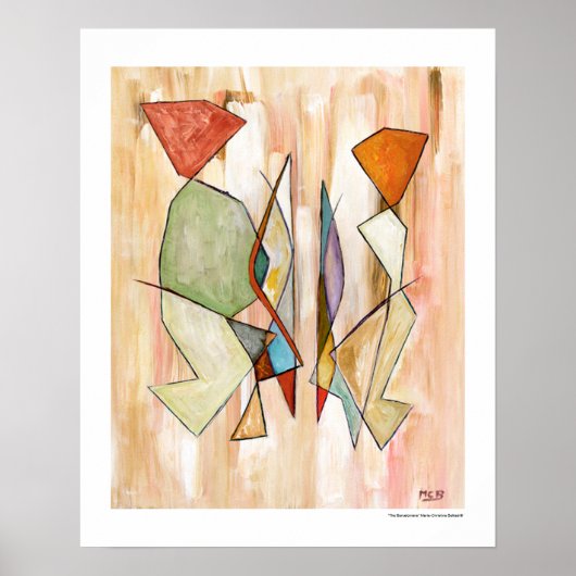Abstracte Barcelona Couple 16 x 20 Fine Art-afdruk Poster (Voorkant)