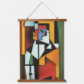 Abstracte barman-kubuskandtapijt hangend wandkleed (Voorkant)