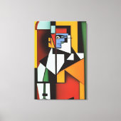 Abstracte Bartender Cubist Canvas Afdruk (Voorkant)