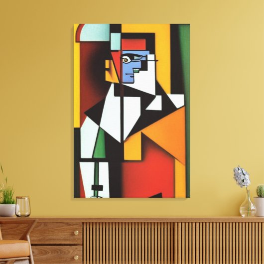Abstracte Bartender Cubist Canvas Afdruk (Insitu (Woonkamer))