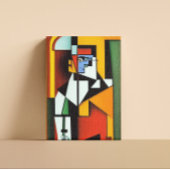 Abstracte Bartender Cubist Canvas Afdruk