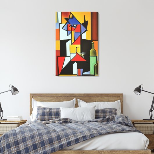 Abstracte Bartender Cubist Canvas Afdrukken (Insitu (Slaapkamer))