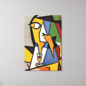 Abstracte Bartender Cubist Canvas Afdrukken (Voorkant)