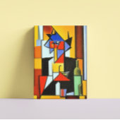 Abstracte Bartender Cubist Canvas Afdrukken
