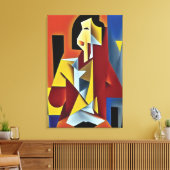 Abstracte Bartender Cubist Canvas Afdrukken (Insitu (Woonkamer))