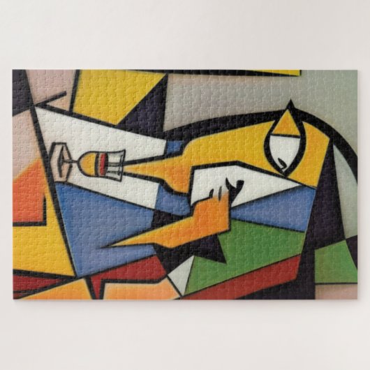 Abstracte Bartender Cubist Jigzaag Puzzle Legpuzzel (Horizontaal)