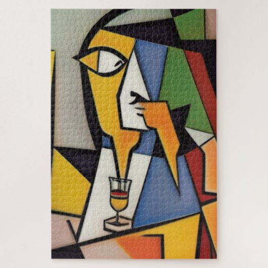 Abstracte Bartender Cubist Jigzaag Puzzle Legpuzzel (Verticaal)