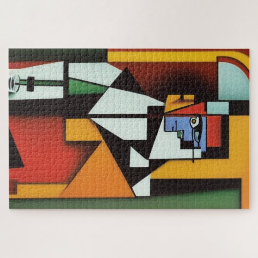 Abstracte Bartender Cubist Jigzaag Puzzle Legpuzzel (Horizontaal)
