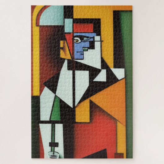 Abstracte Bartender Cubist Jigzaag Puzzle Legpuzzel (Verticaal)