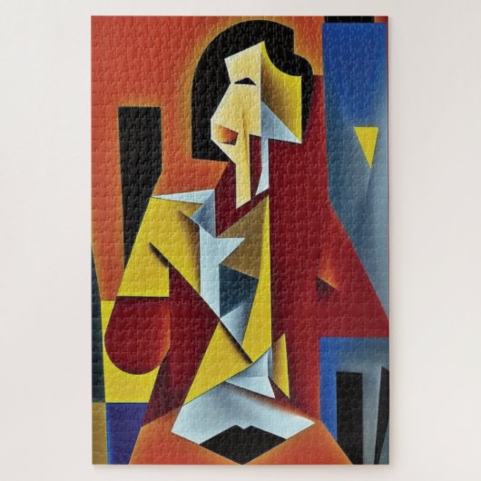 Abstracte Bartender Cubist Jigzaag Puzzle Legpuzzel (Verticaal)