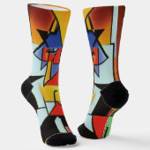 Abstracte Bartender Cubist Socks Sokken (Gebogen)