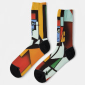 Abstracte Bartender Cubist Socks Sokken (Links)