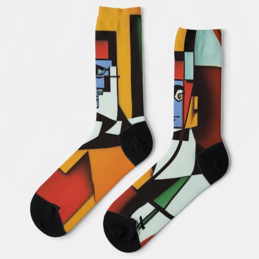 Abstracte Bartender Cubist Socks Sokken (Links)